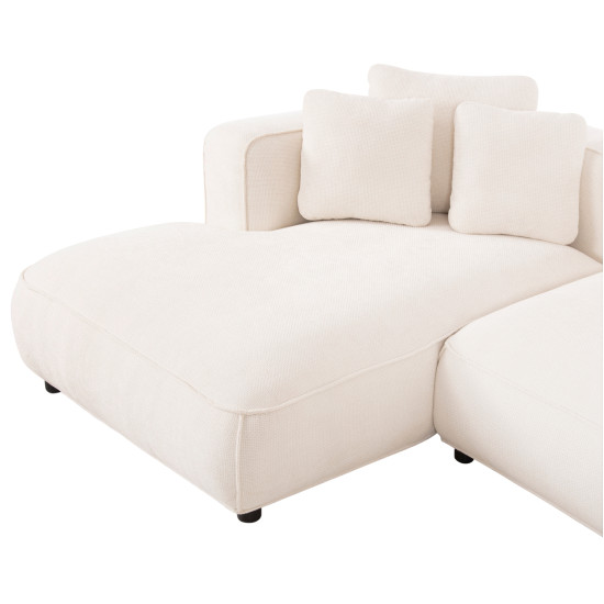 Καναπεσ γωνια (αριστερη) 3-θεσιοσ grace hm3280.02l λευκο υφασμα 252x160x70-90υεκ **