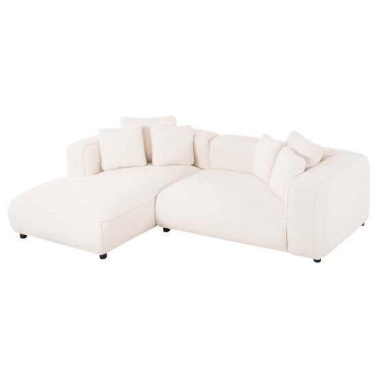 Καναπεσ γωνια (αριστερη) 3-θεσιοσ grace hm3280.02l λευκο υφασμα 252x160x70-90υεκ **