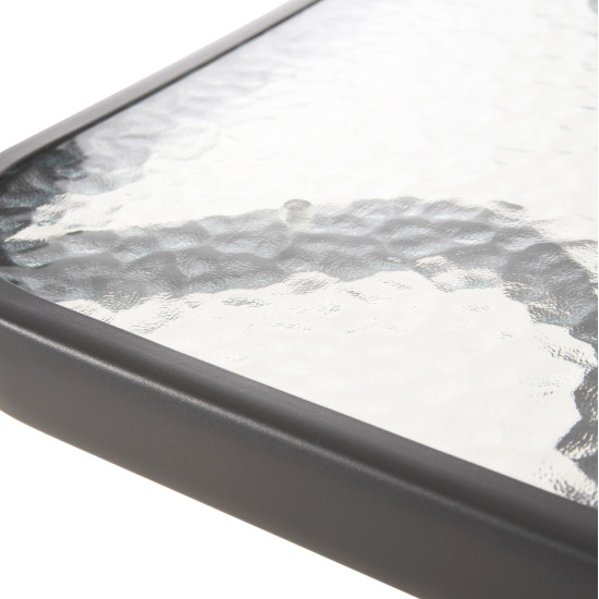 Τραπεζι βοηθητικο figo hm6067.01 μεταλλικο γκρι-γυαλινη επιφανεια 45x45x51yεκ **