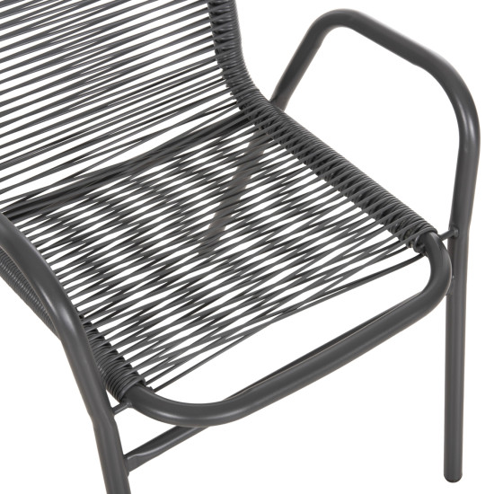Πολυθρονα εξ.χωρου avril hm5968.01 μεταλλο και συνθ.rattan σε γκρι 54,5x56x78υεκ. **