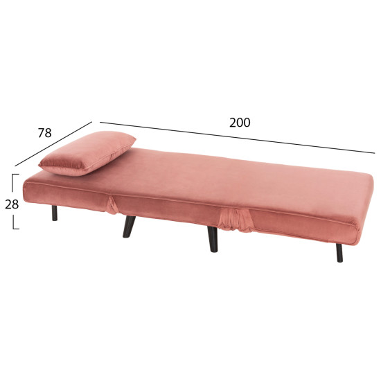 Πολυθρονα κρεβατι braxton hm8425.22 βελουδο σαπιο μηλο 78x88x78υεκ. **