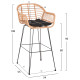 Σκαμπο μπαρ ψηλο allegra hm5640.11 μπεζ p.e. rattan-μαυρο μεταλλο 54x55x108υεκ. **