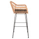 Σκαμπο μπαρ ψηλο allegra hm5640.11 μπεζ p.e. rattan-μαυρο μεταλλο 54x55x108υεκ. **