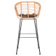 Σκαμπο μπαρ ψηλο allegra hm5640.11 μπεζ p.e. rattan-μαυρο μεταλλο 54x55x108υεκ. **