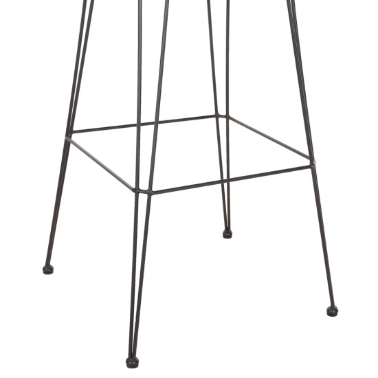 Σκαμπο μπαρ ψηλο allegra hm5640.11 μπεζ p.e. rattan-μαυρο μεταλλο 54x55x108υεκ. **