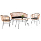 Σετ εξωτ.χωρου 4τμχ allegra hm21051 συνθ.rattan μπεζ-μαυρο μεταλλο **