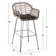 Σκαμπο μπαρ allegra hm5690.11 μεταλλο&μαξιλαρι μαυρο-wicker μπεζ 55x54x108υεκ. **