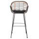 Σκαμπο μπαρ allegra hm5690.11 μεταλλο&μαξιλαρι μαυρο-wicker μπεζ 55x54x108υεκ. **