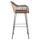 Σκαμπο μπαρ allegra hm5690.11 μεταλλο&μαξιλαρι μαυρο-wicker μπεζ 55x54x108υεκ. **