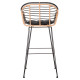 Σκαμπο μπαρ allegra hm5690.11 μεταλλο&μαξιλαρι μαυρο-wicker μπεζ 55x54x108υεκ. **