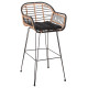 Σκαμπο μπαρ allegra hm5690.11 μεταλλο&μαξιλαρι μαυρο-wicker μπεζ 55x54x108υεκ. **