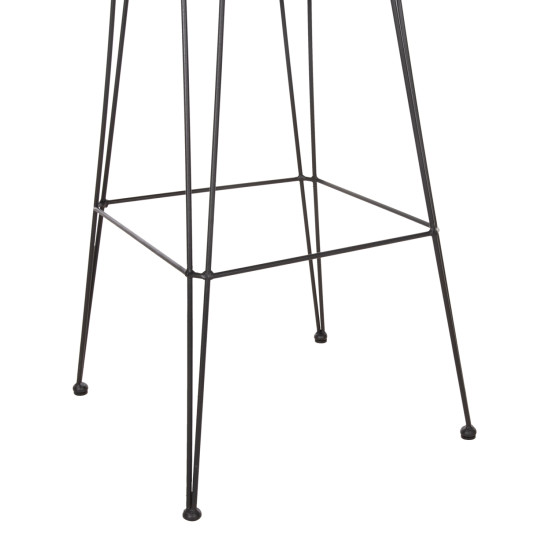 Σκαμπο μπαρ allegra hm5690.11 μεταλλο&μαξιλαρι μαυρο-wicker μπεζ 55x54x108υεκ. **