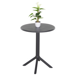 Τραπεζι πολυπροπυλενιου στρογγυλο terrin hm6124.20 γκρι φ61x77υεκ. **