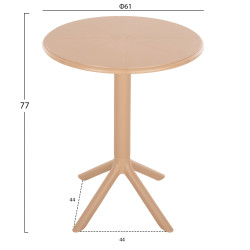 Τραπεζι πολυπροπυλενιου στρογγυλο terrin hm6124.14 καπουτσινο φ61x77υεκ. **