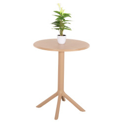 Τραπεζι πολυπροπυλενιου στρογγυλο terrin hm6124.14 καπουτσινο φ61x77υεκ. **