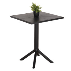 Τραπεζι πολυπροπυλενιου τετραγωνο terrin hm6125.12 μαυρο 60,5x60,5x76,5υεκ. **