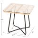 Τραπεζακι gerry hm5717.11 με wicker μπεζ-μαυρο μεταλ.σκελετο 50x50x47,5υεκ. **