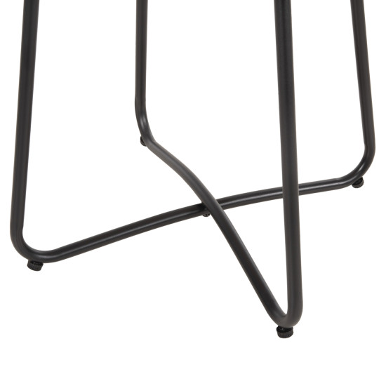 Τραπεζακι gerry hm5717.11 με wicker μπεζ-μαυρο μεταλ.σκελετο 50x50x47,5υεκ. **