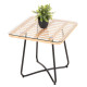 Τραπεζακι gerry hm5717.11 με wicker μπεζ-μαυρο μεταλ.σκελετο 50x50x47,5υεκ. **