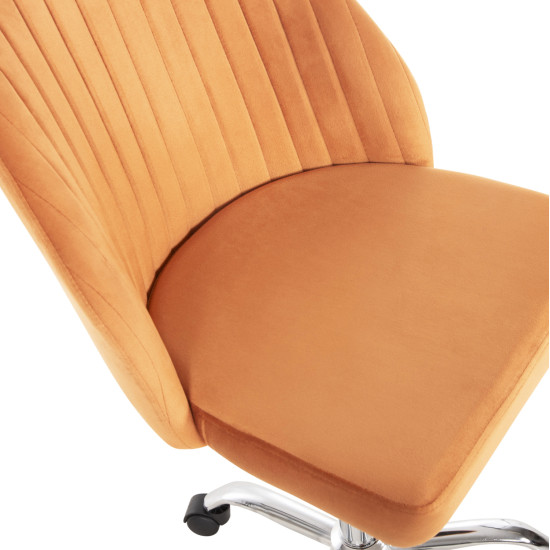 Καρεκλα γραφειου hollis hm9008.04 πορτοκαλι βελουδο-μεταλ.ποδι 58x58x85υεκ. **