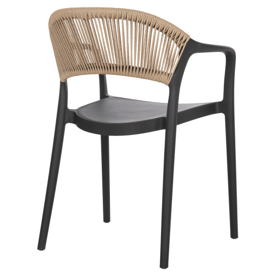 Πολυθρονα πολυπροπυλενιου eva hm6155.02 μαυρη με μπεζ σχοινι 56,5x53x80υεκ. ** Πολυθρονα πολυπροπυλενιου eva hm6155.02 μαυρη με μπεζ σχοινι 56,5x53x80υεκ. **