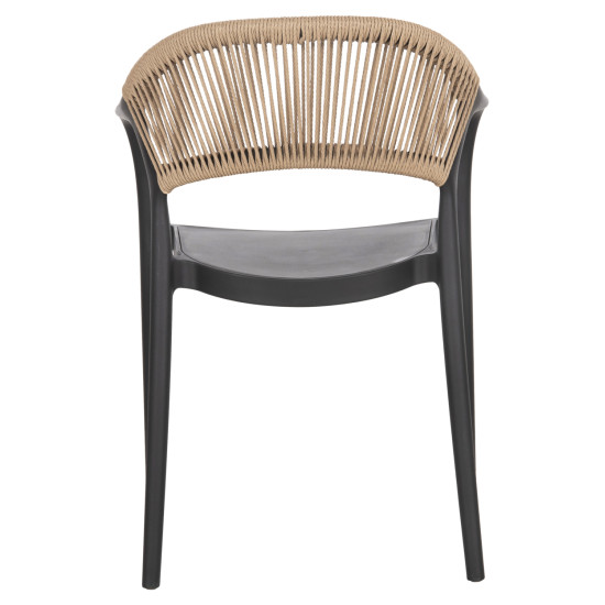 Πολυθρονα πολυπροπυλενιου eva hm6155.02 μαυρη με μπεζ σχοινι 56,5x53x80υεκ. ** Πολυθρονα πολυπροπυλενιου eva hm6155.02 μαυρη με μπεζ σχοινι 56,5x53x80υεκ. **