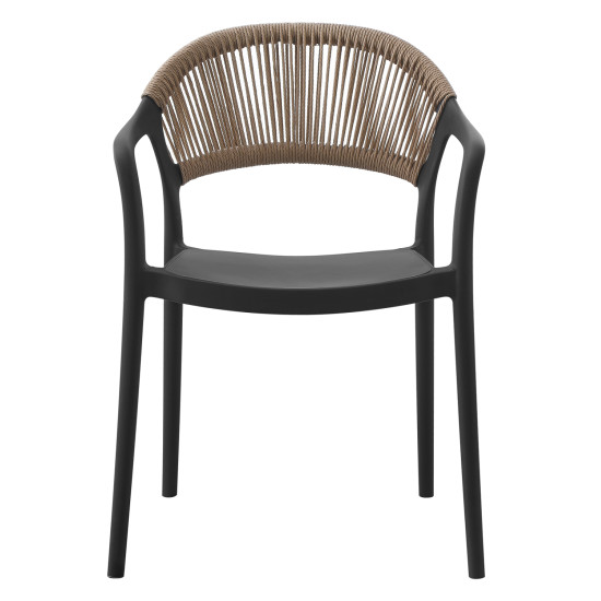 Πολυθρονα πολυπροπυλενιου eva hm6155.02 μαυρη με μπεζ σχοινι 56,5x53x80υεκ. ** Πολυθρονα πολυπροπυλενιου eva hm6155.02 μαυρη με μπεζ σχοινι 56,5x53x80υεκ. **