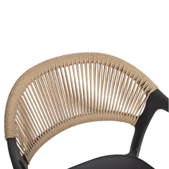 Πολυθρονα πολυπροπυλενιου eva hm6155.02 μαυρη με μπεζ σχοινι 56,5x53x80υεκ. ** Πολυθρονα πολυπροπυλενιου eva hm6155.02 μαυρη με μπεζ σχοινι 56,5x53x80υεκ. **