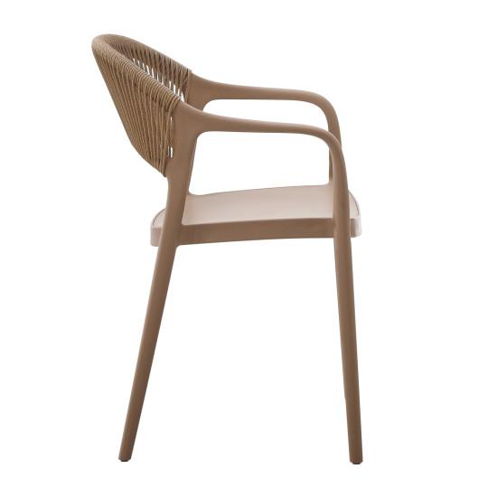 Πολυθρονα πολυπροπυλενιου eva hm6155.03 καπουτσινο με μπεζ σχοινι 56,5x53x80υεκ. ** Πολυθρονα πολυπροπυλενιου eva hm6155.03 καπουτσινο με μπεζ σχοινι 56,5x53x80υεκ. **