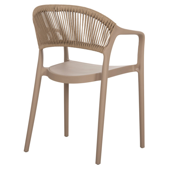 Πολυθρονα πολυπροπυλενιου eva hm6155.03 καπουτσινο με μπεζ σχοινι 56,5x53x80υεκ. ** Πολυθρονα πολυπροπυλενιου eva hm6155.03 καπουτσινο με μπεζ σχοινι 56,5x53x80υεκ. **