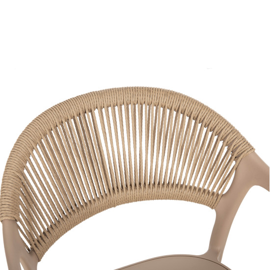 Πολυθρονα πολυπροπυλενιου eva hm6155.03 καπουτσινο με μπεζ σχοινι 56,5x53x80υεκ. ** Πολυθρονα πολυπροπυλενιου eva hm6155.03 καπουτσινο με μπεζ σχοινι 56,5x53x80υεκ. **