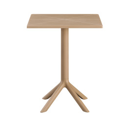 Τραπεζι πολυπροπυλενιου τετραγωνο terrin hm6125.14 καπουτσινο 60x60x75υεκ. **