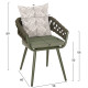 Πολυθρονα αλουμινιου camden hm6141.09 μαξιλαρι με print-dark olive 56x60x72-87υεκ **