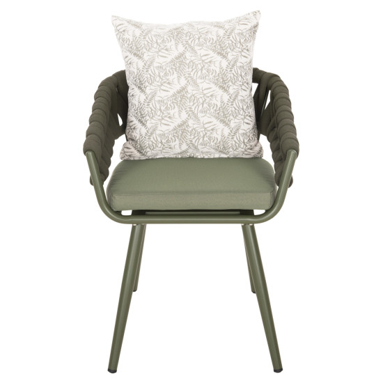 Πολυθρονα αλουμινιου camden hm6141.09 μαξιλαρι με print-dark olive 56x60x72-87υεκ **