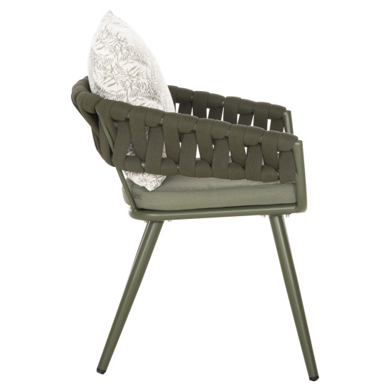 Πολυθρονα αλουμινιου camden hm6141.09 μαξιλαρι με print-dark olive 56x60x72-87υεκ **