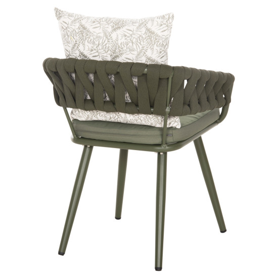 Πολυθρονα αλουμινιου camden hm6141.09 μαξιλαρι με print-dark olive 56x60x72-87υεκ **