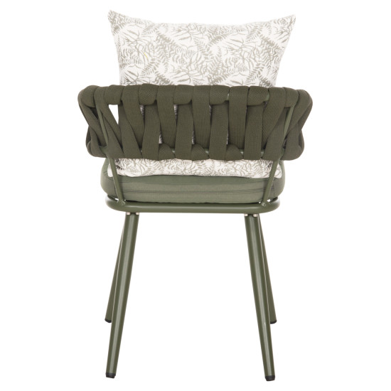 Πολυθρονα αλουμινιου camden hm6141.09 μαξιλαρι με print-dark olive 56x60x72-87υεκ **