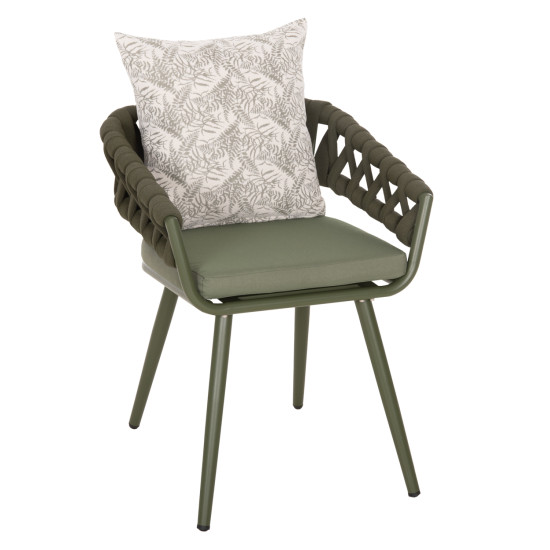 Πολυθρονα αλουμινιου camden hm6141.09 μαξιλαρι με print-dark olive 56x60x72-87υεκ **
