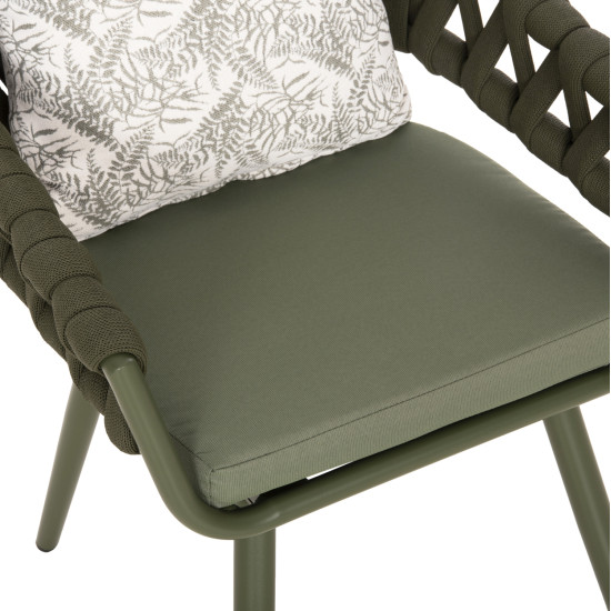 Πολυθρονα αλουμινιου camden hm6141.09 μαξιλαρι με print-dark olive 56x60x72-87υεκ **
