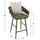 Σκαμπο αλουμινιου camden hm6142.09 μαξιλαρι με print-dark olive 56x60x108υεκ. **