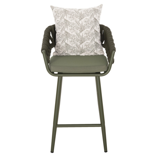 Σκαμπο αλουμινιου camden hm6142.09 μαξιλαρι με print-dark olive 56x60x108υεκ. **