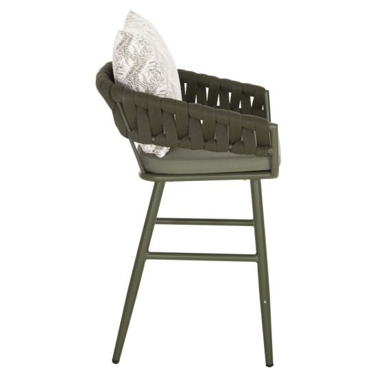 Σκαμπο αλουμινιου camden hm6142.09 μαξιλαρι με print-dark olive 56x60x108υεκ. **
