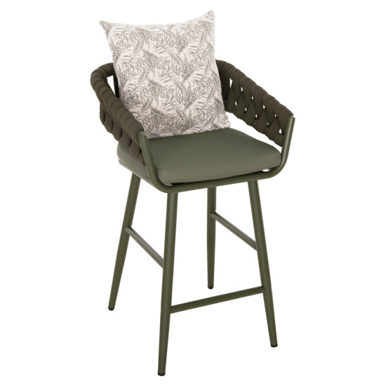Σκαμπο αλουμινιου camden hm6142.09 μαξιλαρι με print-dark olive 56x60x108υεκ. **