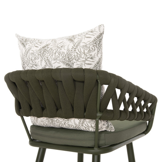 Σκαμπο αλουμινιου camden hm6142.09 μαξιλαρι με print-dark olive 56x60x108υεκ. **