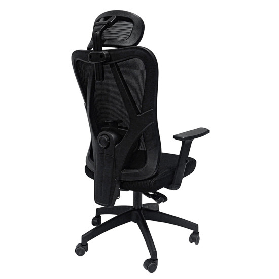 Καρεκλα γραφειου mexer hm1195.01 μαυρο mesh-μεταλ.βαση-nylon σκελετοσ 68x70x136υεκ. **