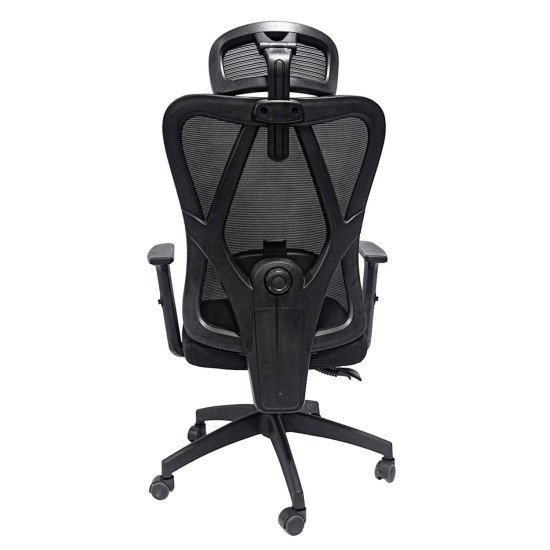 Καρεκλα γραφειου mexer hm1195.01 μαυρο mesh-μεταλ.βαση-nylon σκελετοσ 68x70x136υεκ. **