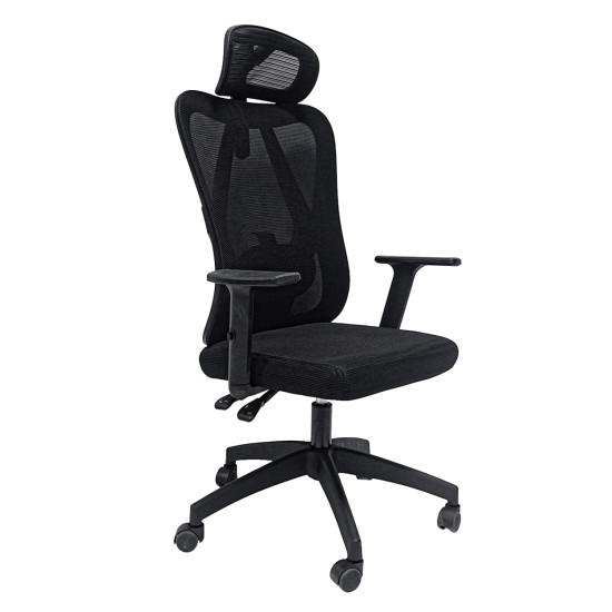 Καρεκλα γραφειου mexer hm1195.01 μαυρο mesh-μεταλ.βαση-nylon σκελετοσ 68x70x136υεκ. **