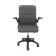 Καρεκλα γραφειου portima hm1197.03 γκρι pvc-μαυροσ nylon σκελετοσ & βαση 66.5x60x97υεκ **
