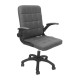 Καρεκλα γραφειου portima hm1197.03 γκρι pvc-μαυροσ nylon σκελετοσ & βαση 66.5x60x97υεκ **