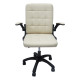 Καρεκλα γραφειου portima hm1197.04 μπεζ pvc-μαυροσ nylon σκελετοσ & βαση 66.5x57x97υεκ **